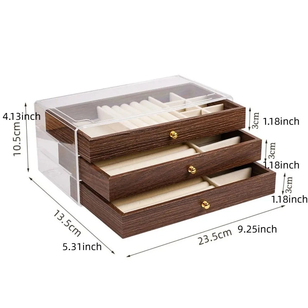 Multi-layer Wooden Jewelry Box
