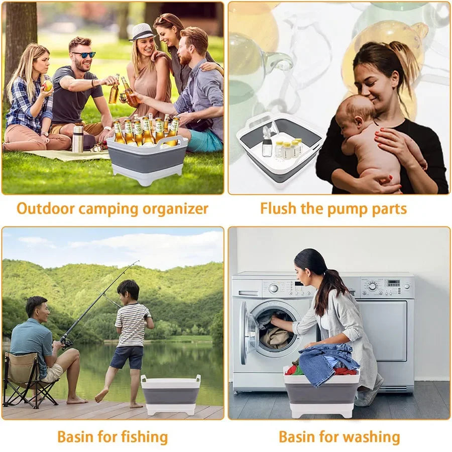 Collapsible Portable Plastic with Drain Plug