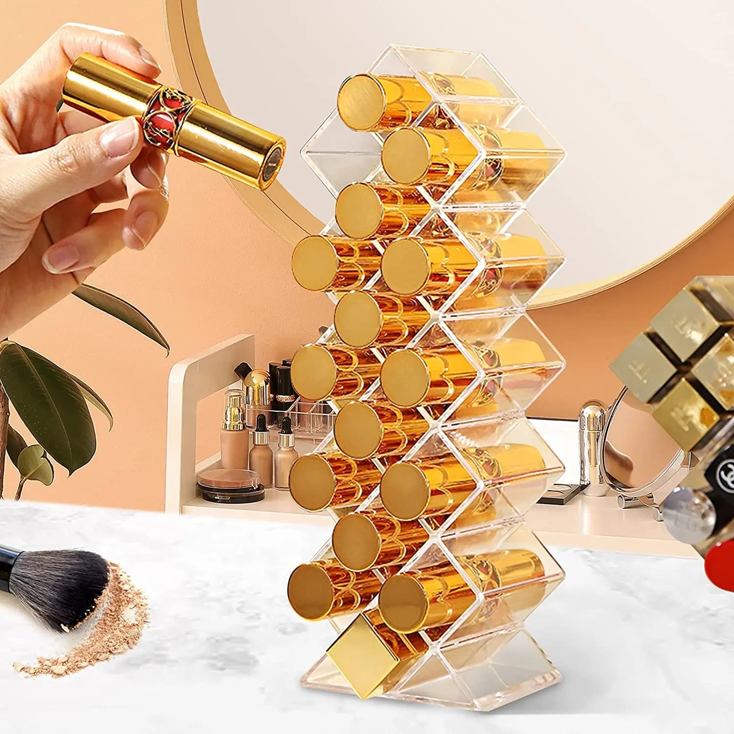 16-28 Grids Cosmetic Lipstick Holder