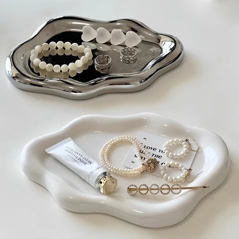 Cloud-Shaped Jewelry Tray Decorative Plate for Rings Earrings Bracelets & Necklaces