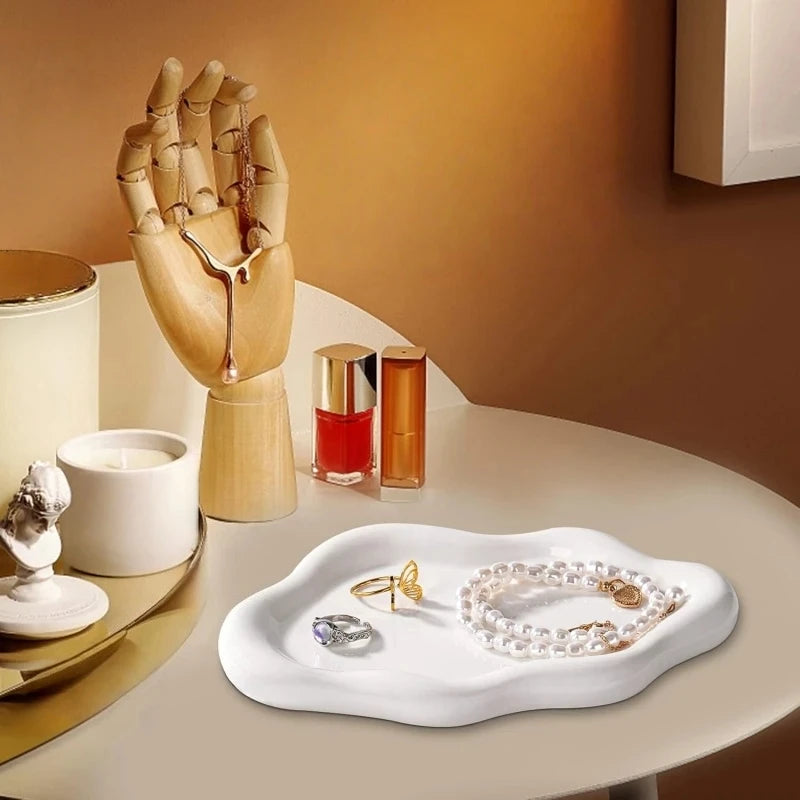 Cloud-Shaped Jewelry Tray Decorative Plate for Rings Earrings Bracelets & Necklaces