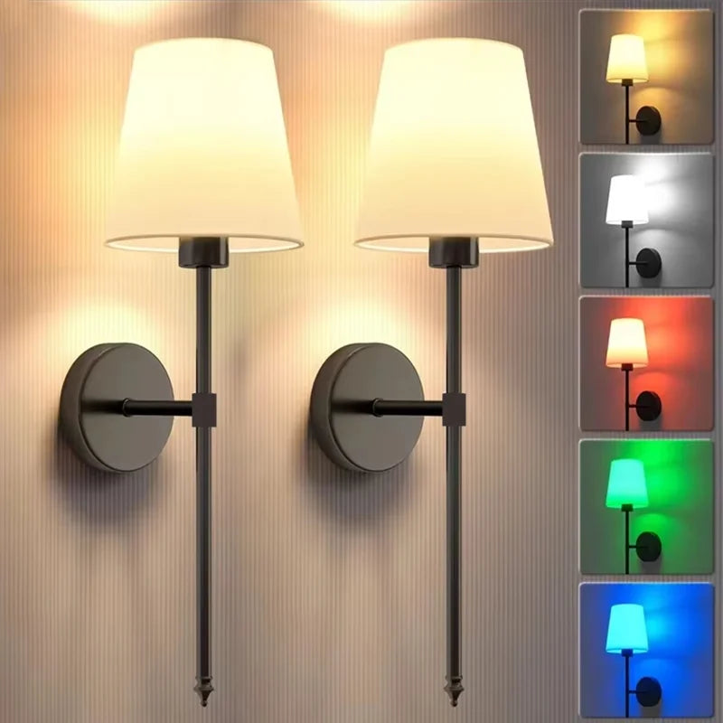 Wireless battery powered wall lamp