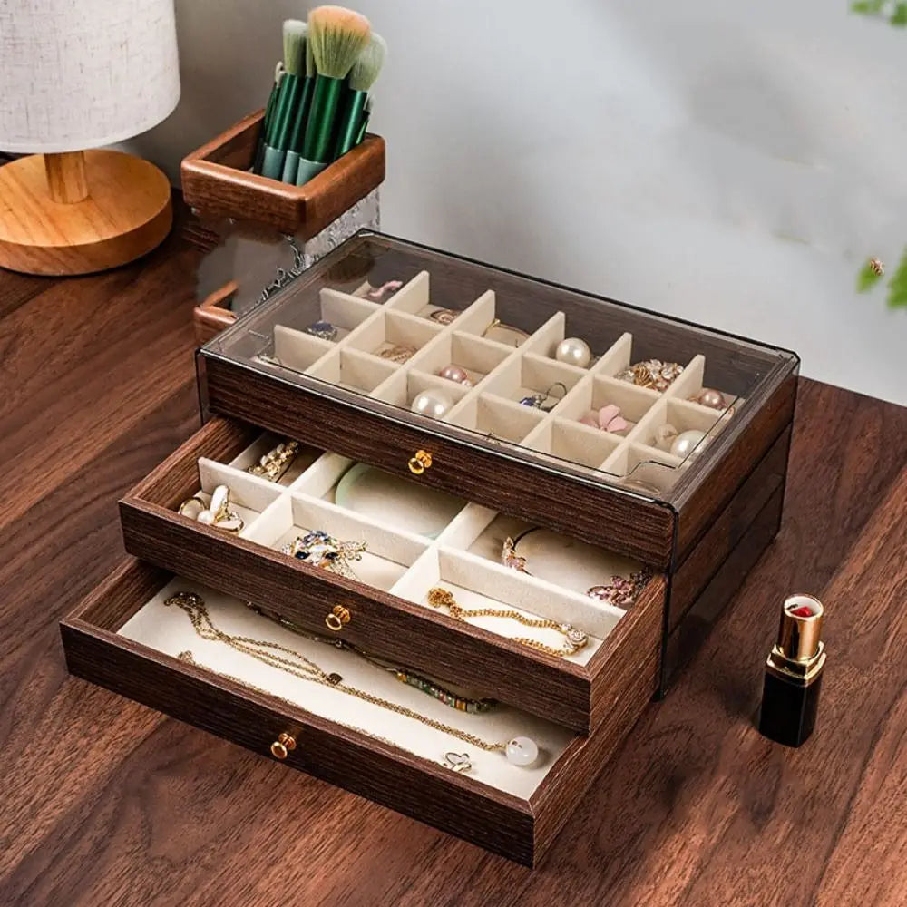 Multi-layer Wooden Jewelry Box