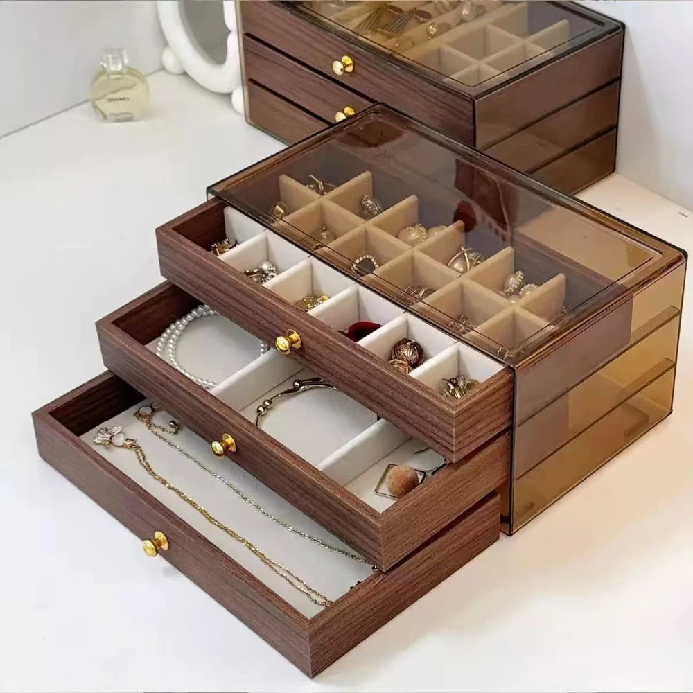 Multi-layer Wooden Jewelry Box