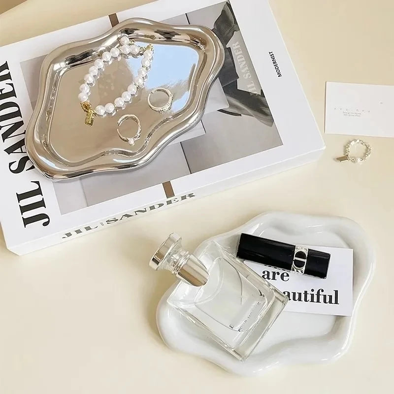 Cloud-Shaped Jewelry Tray Decorative Plate for Rings Earrings Bracelets & Necklaces
