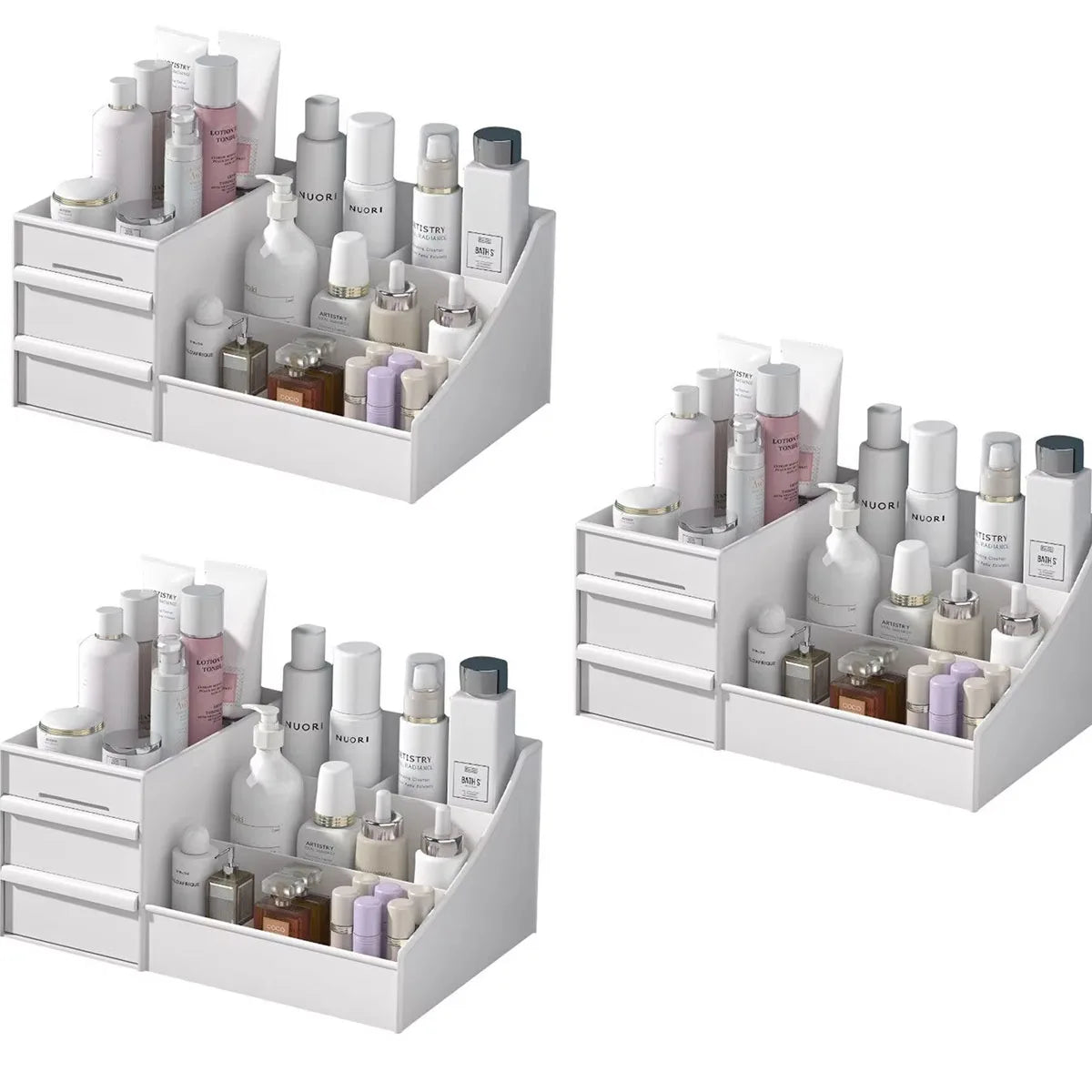 1pc White Makeup Storage Box
